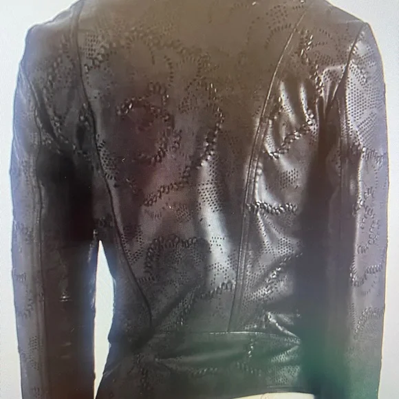 NWT LAUREN (Ralph Lauren) Moto leather tooled jacket. Stunning!!!!